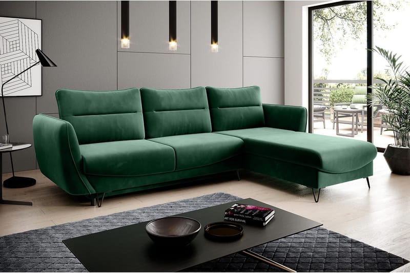 Vuodesohva divaanilla Swentzel Säilytyksellä - Tummanvihreä - Huonekalut - Sohva - Vuodesohva