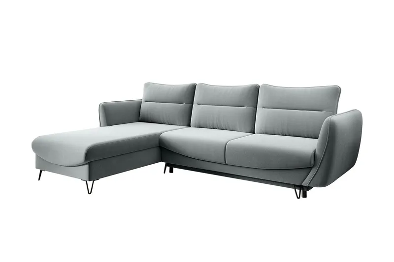 Vuodesohva divaanilla Swentzel Säilytyksellä, Valkoinen/Vaaleanharmaa