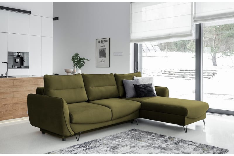 Vuodesohva divaanilla Swentzel Säilytyksellä - Vihreä - Huonekalut - Sohva - Vuodesohva