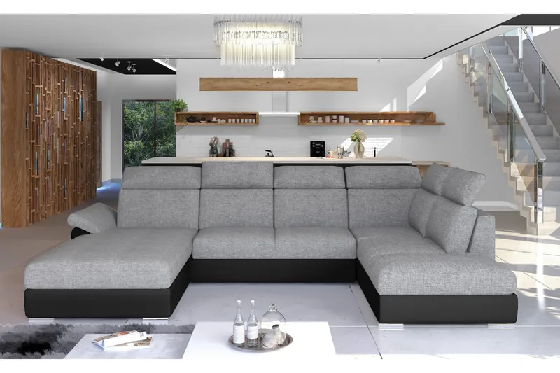 Vuodesohva Emeria tupladivaanilla, Harmaa/Musta