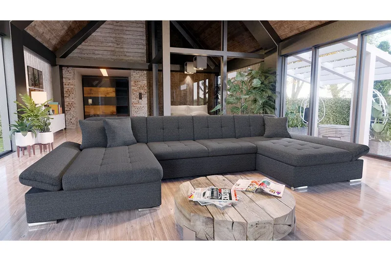 Vuodesohva Eyman - Tummanharmaa - Huonekalut - Sohva - Vuodesohva