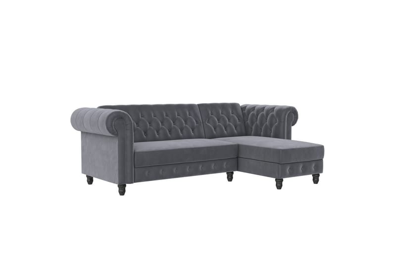 Vuodesohva Felix 241x154x83 cm, Antrasiitti, Sametti - 241x154x83 cm, Antrasiitti, Sametti - Huonekalut - Sohva - Vuodesohva