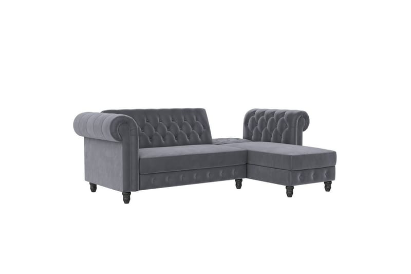 Vuodesohva Felix 241x154x83 cm, Antrasiitti, Sametti - 241x154x83 cm, Antrasiitti, Sametti - Huonekalut - Sohva - Vuodesohva