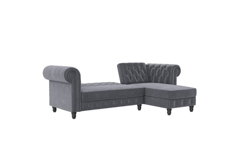 Vuodesohva Felix 241x154x83 cm, Antrasiitti, Sametti - 241x154x83 cm, Antrasiitti, Sametti - Huonekalut - Sohva - Vuodesohva