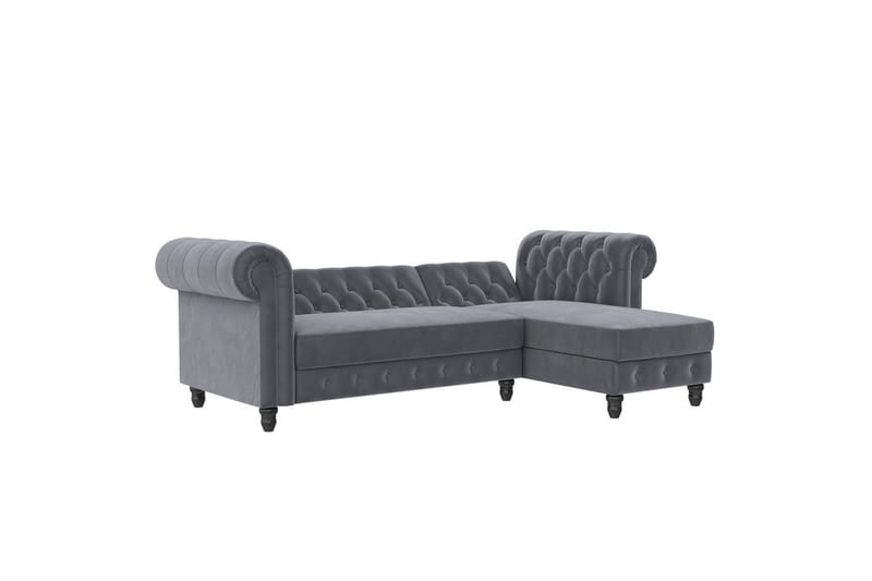 Vuodesohva Felix 241x154x83 cm, Antrasiitti, Sametti - 241x154x83 cm, Antrasiitti, Sametti - Huonekalut - Sohva - Vuodesohva