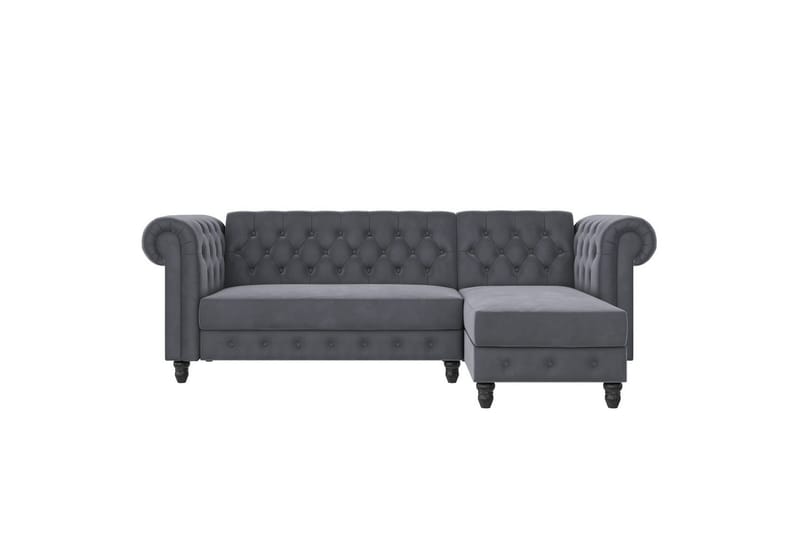 Vuodesohva Felix 241x154x83 cm, Antrasiitti, Sametti - 241x154x83 cm, Antrasiitti, Sametti - Huonekalut - Sohva - Vuodesohva