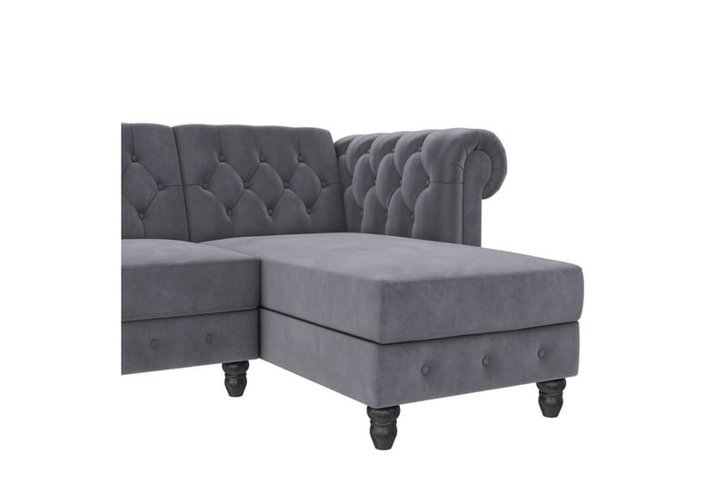 Vuodesohva Felix 241x154x83 cm, Antrasiitti, Sametti - 241x154x83 cm, Antrasiitti, Sametti - Huonekalut - Sohva - Vuodesohva