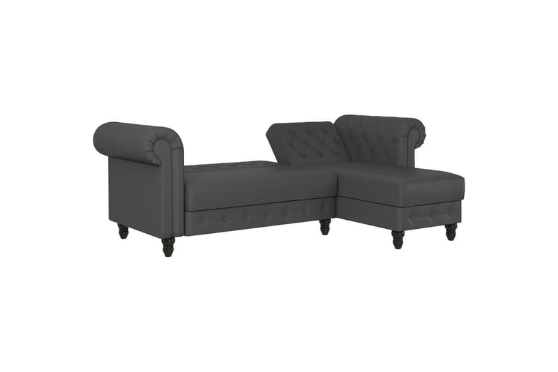 Vuodesohva Felix 241x154x83 cm, Harmaa, PU/Puu/Metalli - 241x154x83 cm, Harmaa, PU/Puu/Metalli - Huonekalut - Sohva - Vuodesohva