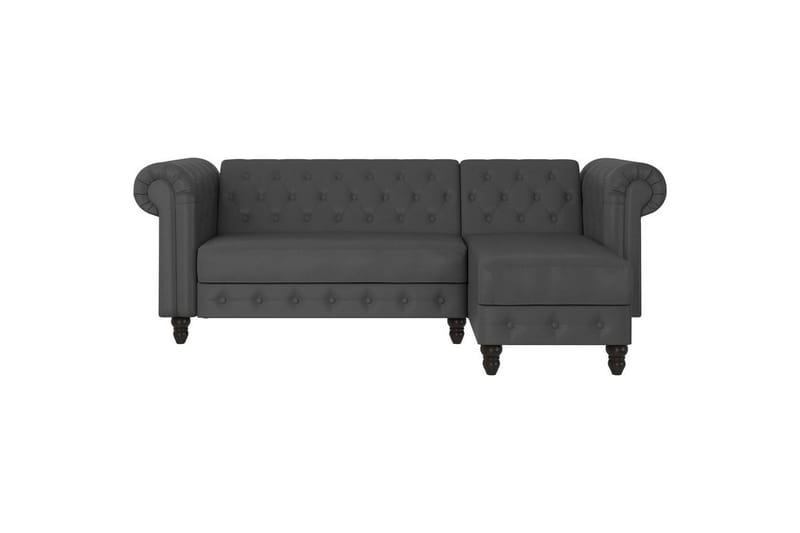 Vuodesohva Felix 241x154x83 cm, Harmaa, PU/Puu/Metalli - 241x154x83 cm, Harmaa, PU/Puu/Metalli - Huonekalut - Sohva - Vuodesohva