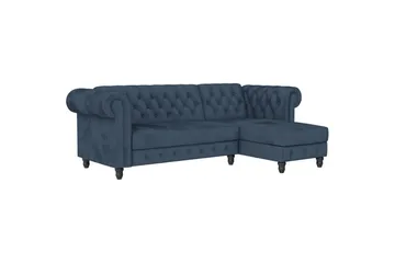 Vuodesohva Felix 241x154x83 cm, Sininen, Sametti/Puu/Metalli