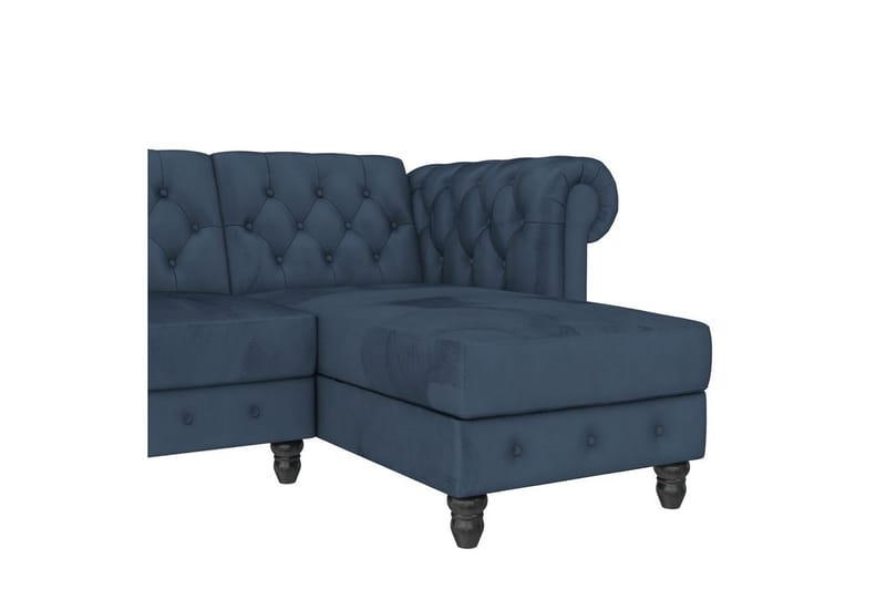 Vuodesohva Felix 241x154x83 cm, Sininen, Sametti/Puu/Metalli - 241x154x83 cm, Sininen, Sametti/Puu/Metalli - Huonekalut - Sohva - Vuodesohva