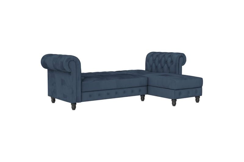 Vuodesohva Felix 241x154x83 cm, Sininen, Sametti/Puu/Metalli - 241x154x83 cm, Sininen, Sametti/Puu/Metalli - Huonekalut - Sohva - Vuodesohva