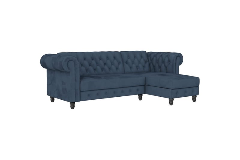 Vuodesohva Felix 241x154x83 cm, Sininen, Sametti/Puu/Metalli - 241x154x83 cm, Sininen, Sametti/Puu/Metalli - Huonekalut - Sohva - Vuodesohva