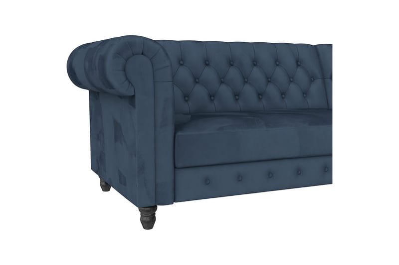 Vuodesohva Felix 241x154x83 cm, Sininen, Sametti/Puu/Metalli - 241x154x83 cm, Sininen, Sametti/Puu/Metalli - Huonekalut - Sohva - Vuodesohva