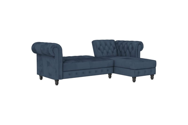 Vuodesohva Felix 241x154x83 cm, Sininen, Sametti/Puu/Metalli - 241x154x83 cm, Sininen, Sametti/Puu/Metalli - Huonekalut - Sohva - Vuodesohva
