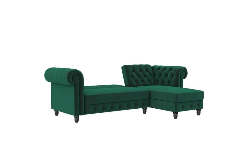 Vuodesohva Felix 241x154x83 cm, Tummanvihreä, Sametti - 241x154x83 cm, Tummanvihreä, Sametti - Huonekalut - Sohva - Vuodesohva
