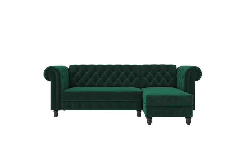 Vuodesohva Felix 241x154x83 cm, Tummanvihreä, Sametti - 241x154x83 cm, Tummanvihreä, Sametti - Huonekalut - Sohva - Vuodesohva
