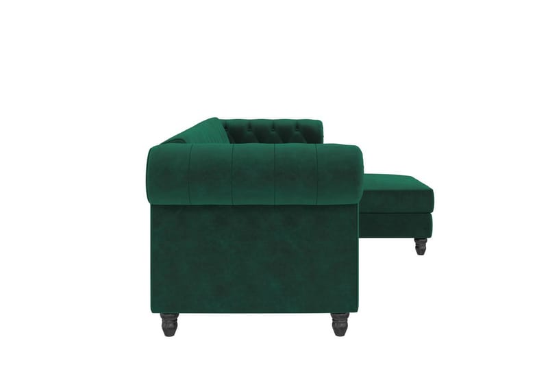 Vuodesohva Felix 241x154x83 cm, Tummanvihreä, Sametti - 241x154x83 cm, Tummanvihreä, Sametti - Huonekalut - Sohva - Vuodesohva