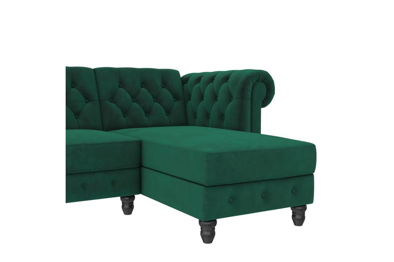 Vuodesohva Felix 241x154x83 cm, Tummanvihreä, Sametti - 241x154x83 cm, Tummanvihreä, Sametti - Huonekalut - Sohva - Vuodesohva
