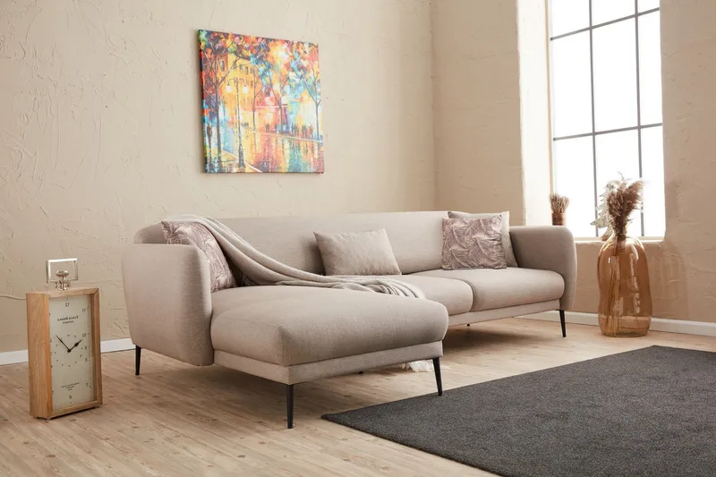 Vuodesohva Genna 3:n ist Divaanilla - Beige - Huonekalut - Sohva - Divaanisohva - 3 istuttava sohva divaanilla