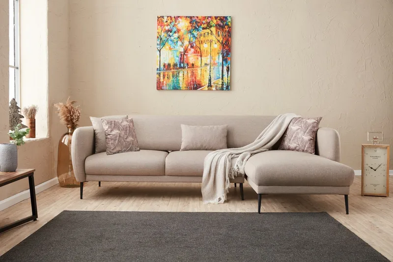 Vuodesohva Genna 3:n ist Divaanilla - Beige - Huonekalut - Sohva - Divaanisohva - 3 istuttava sohva divaanilla