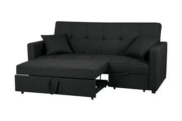 Vuodesohva Glomma 207 cm - Musta - Huonekalut - Sohva - Vuodesohva - 3 istuttava vuodesohva