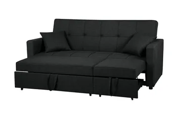 Vuodesohva Glomma 207 cm - Musta - Huonekalut - Sohva - Vuodesohva - 3 istuttava vuodesohva