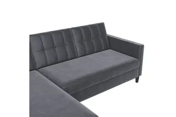 Vuodesohva Hartford 213x153x82 cm, Antrasiitti, Sametti - 213x153x82 cm, Antrasiitti, Sametti - Huonekalut - Sohva - Vuodesohva