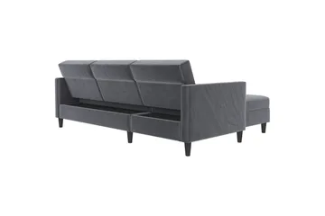 Vuodesohva Hartford 213x153x82 cm, Antrasiitti, Sametti - 213x153x82 cm, Antrasiitti, Sametti - Huonekalut - Sohva - Vuodesohva