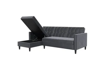 Vuodesohva Hartford 213x153x82 cm, Antrasiitti, Sametti - 213x153x82 cm, Antrasiitti, Sametti - Huonekalut - Sohva - Vuodesohva