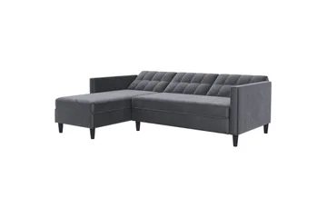 Vuodesohva Hartford 213x153x82 cm, Antrasiitti, Sametti - 213x153x82 cm, Antrasiitti, Sametti - Huonekalut - Sohva - Vuodesohva