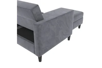 Vuodesohva Hartford 213x153x82 cm, Antrasiitti, Sametti - 213x153x82 cm, Antrasiitti, Sametti - Huonekalut - Sohva - Vuodesohva