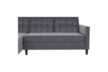 Vuodesohva Hartford 213x153x82 cm, Antrasiitti, Sametti - 213x153x82 cm, Antrasiitti, Sametti - Huonekalut - Sohva - Vuodesohva