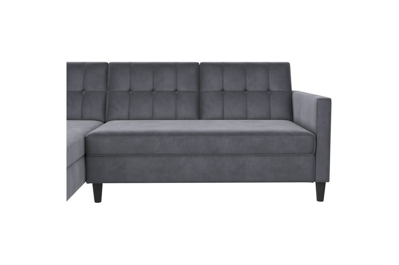 Vuodesohva Hartford 213x153x82 cm, Antrasiitti, Sametti - 213x153x82 cm, Antrasiitti, Sametti - Huonekalut - Sohva - Vuodesohva