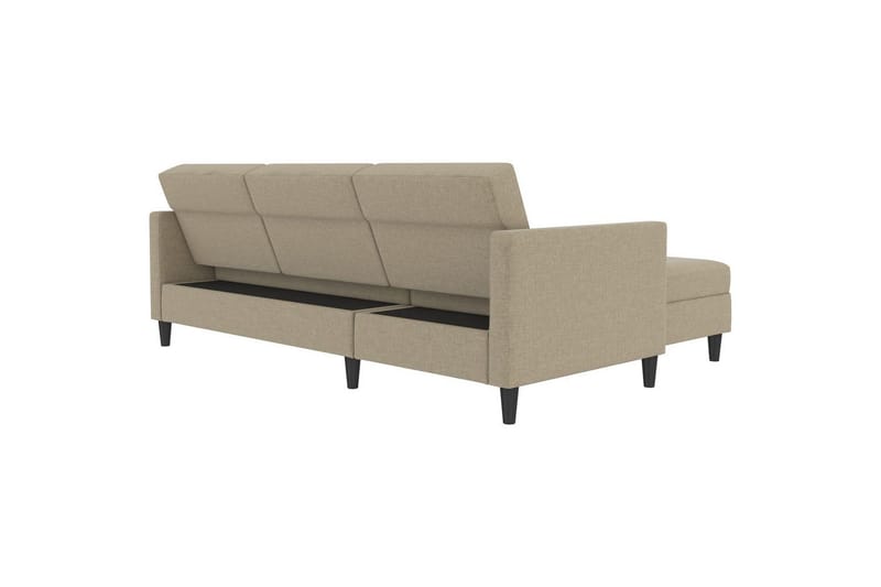 Vuodesohva Hartford 213x153x82 cm, Cappucino, Pellavakankaan näköinen (100% polyesteri) - 213x153x82 cm, Cappucino, Pellavakankaan näköinen (100% polyesteri) - Huonekalut - Sohva - Vuodesohva