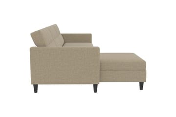 Vuodesohva Hartford 213x153x82 cm, Cappucino, Pellavakankaan näköinen (100% polyesteri) - 213x153x82 cm, Cappucino, Pellavakankaan näköinen (100% polyesteri) - Huonekalut - Sohva - Vuodesohva