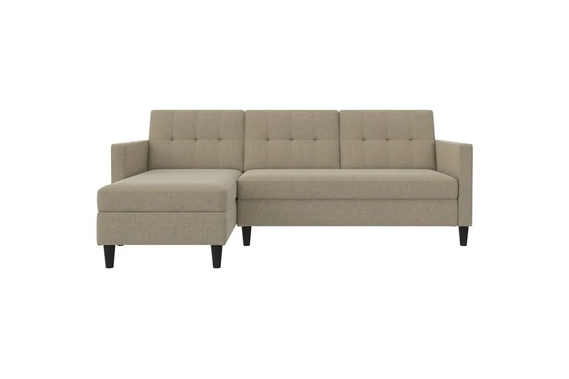 Vuodesohva Hartford 213x153x82 cm, Cappucino, Pellavakankaan näköinen (100% polyesteri) - 213x153x82 cm, Cappucino, Pellavakankaan näköinen (100% polyesteri) - Huonekalut - Sohva - Vuodesohva