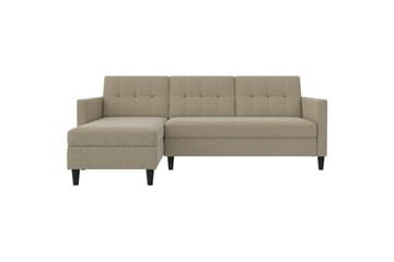 Vuodesohva Hartford 213x153x82 cm, Cappucino, Pellavakankaan näköinen (100% polyesteri) - 213x153x82 cm, Cappucino, Pellavakankaan näköinen (100% polyesteri) - Huonekalut - Sohva - Vuodesohva