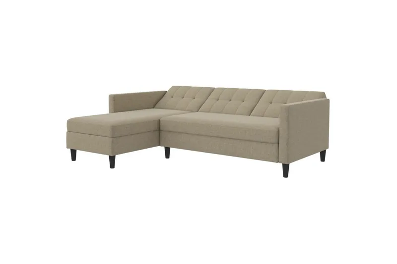 Vuodesohva Hartford 213x153x82 cm, Cappucino, Pellavakankaan näköinen (100% polyesteri) - 213x153x82 cm, Cappucino, Pellavakankaan näköinen (100% polyesteri) - Huonekalut - Sohva - Vuodesohva