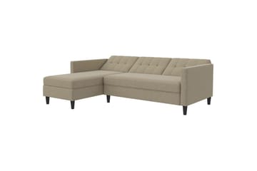 Vuodesohva Hartford 213x153x82 cm, Cappucino, Pellavakankaan näköinen (100% polyesteri) - 213x153x82 cm, Cappucino, Pellavakankaan näköinen (100% polyesteri) - Huonekalut - Sohva - Vuodesohva