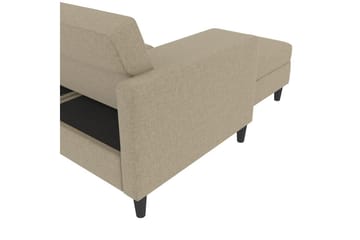 Vuodesohva Hartford 213x153x82 cm, Cappucino, Pellavakankaan näköinen (100% polyesteri) - 213x153x82 cm, Cappucino, Pellavakankaan näköinen (100% polyesteri) - Huonekalut - Sohva - Vuodesohva