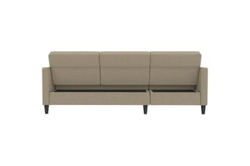 Vuodesohva Hartford 213x153x82 cm, Cappucino, Pellavakankaan näköinen (100% polyesteri) - 213x153x82 cm, Cappucino, Pellavakankaan näköinen (100% polyesteri) - Huonekalut - Sohva - Vuodesohva