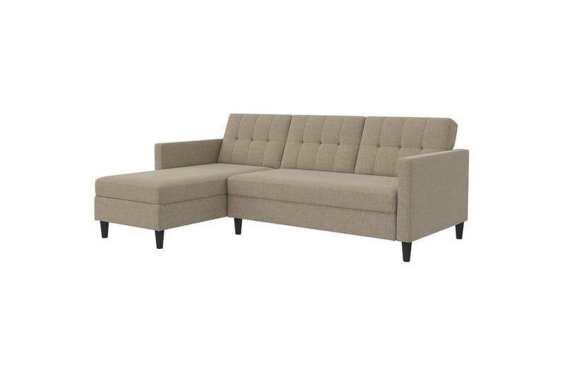 Vuodesohva Hartford 213x153x82 cm, Cappucino, Pellavakankaan näköinen (100% polyesteri) - 213x153x82 cm, Cappucino, Pellavakankaan näköinen (100% polyesteri) - Huonekalut - Sohva - Vuodesohva