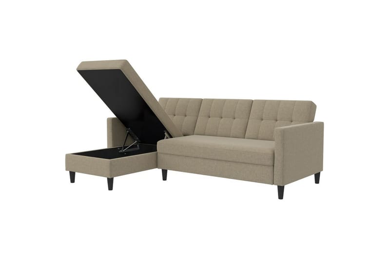 Vuodesohva Hartford 213x153x82 cm, Cappucino, Pellavakankaan näköinen (100% polyesteri) - 213x153x82 cm, Cappucino, Pellavakankaan näköinen (100% polyesteri) - Huonekalut - Sohva - Vuodesohva