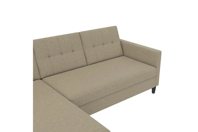 Vuodesohva Hartford 213x153x82 cm, Cappucino, Pellavakankaan näköinen (100% polyesteri) - 213x153x82 cm, Cappucino, Pellavakankaan näköinen (100% polyesteri) - Huonekalut - Sohva - Vuodesohva