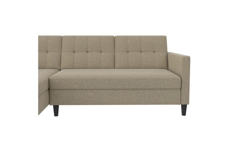 Vuodesohva Hartford 213x153x82 cm, Cappucino, Pellavakankaan näköinen (100% polyesteri) - 213x153x82 cm, Cappucino, Pellavakankaan näköinen (100% polyesteri) - Huonekalut - Sohva - Vuodesohva