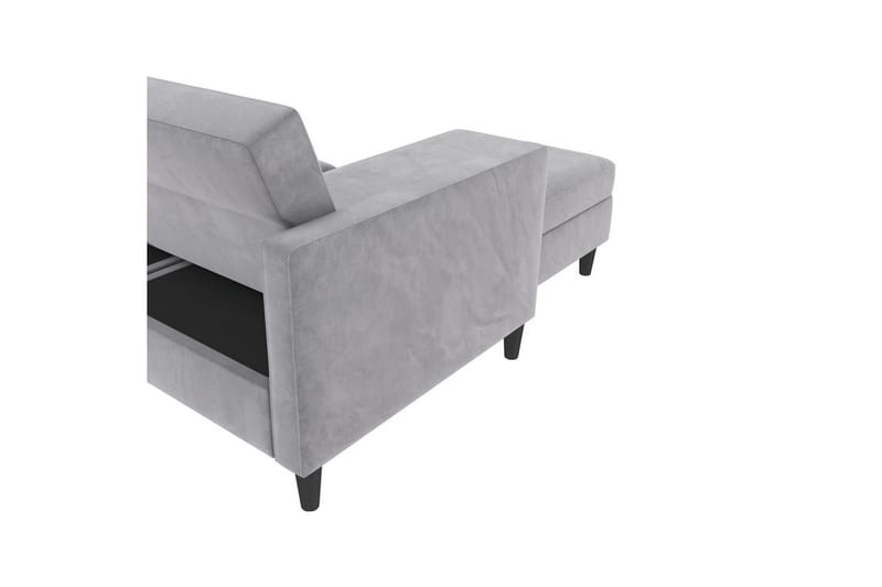 Vuodesohva Hartford 213x153x82 cm, Harmaa, Sametti - 213x153x82 cm, Harmaa, Sametti - Huonekalut - Sohva - Vuodesohva