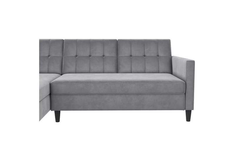 Vuodesohva Hartford 213x153x82 cm, Harmaa, Sametti - 213x153x82 cm, Harmaa, Sametti - Huonekalut - Sohva - Vuodesohva