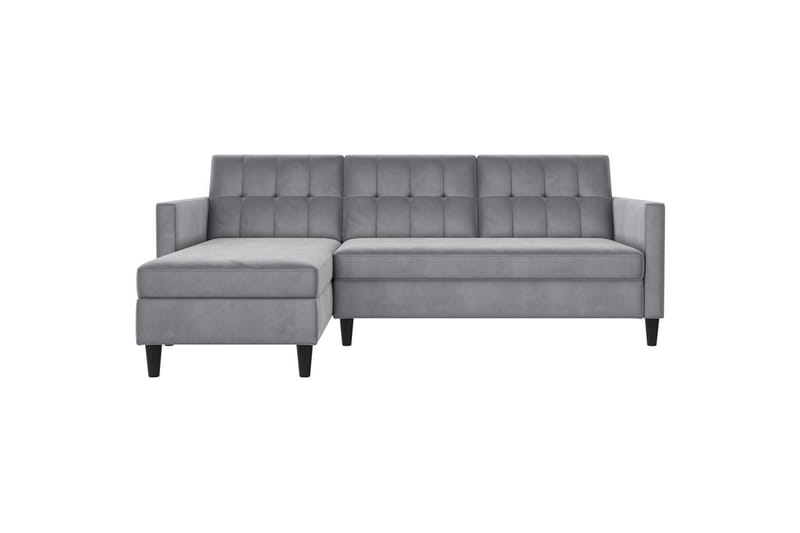 Vuodesohva Hartford 213x153x82 cm, Harmaa, Sametti - 213x153x82 cm, Harmaa, Sametti - Huonekalut - Sohva - Vuodesohva