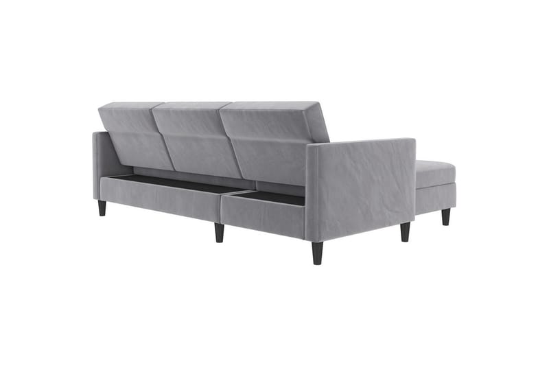 Vuodesohva Hartford 213x153x82 cm, Harmaa, Sametti - 213x153x82 cm, Harmaa, Sametti - Huonekalut - Sohva - Vuodesohva